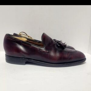 Vtg Knapp Loafers Shoes Oxblood Tassel Cherry Formal Preppy Dress Mens 80s Sz. 9